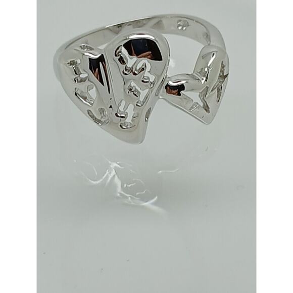 Vintage Estate Jewelry .925 Thailand Sterling Silver Ring Size 5.5 I LOVE YOU - Picture 7 of 16